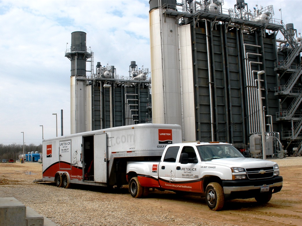 URETEK ICR Gulf Coast’s Truck at Wharton Power Plant to provide Industrial foundation service