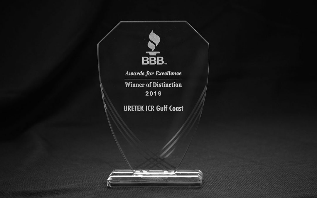 Better Business Bureau Recognizes URETEK ICR Gulf Coast with Winner of Distinction Award